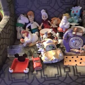 Kids Action Figures & Playset with Yellow Taxi and Red Car